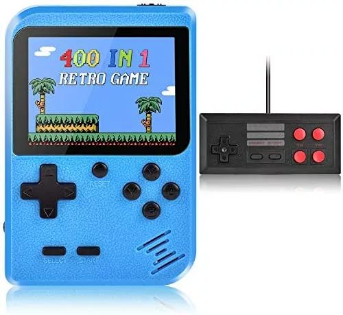 Handheld Game Console, Retro Game Console with 400 Classic Handheld Games, Supporting 2 Players & TV Connection, 800 mAh Rechargeable Battery