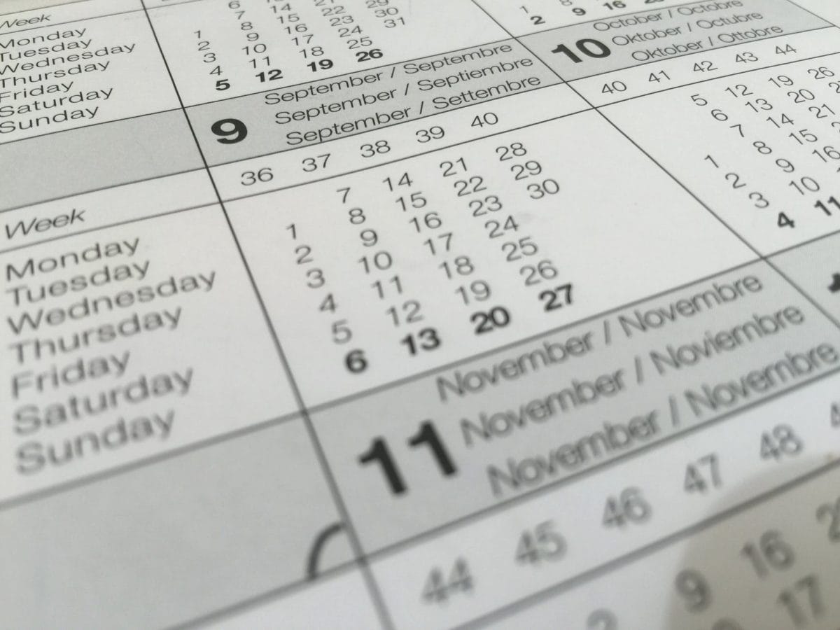 Crunch Time - Project Schedule - calendar dates paper schedule