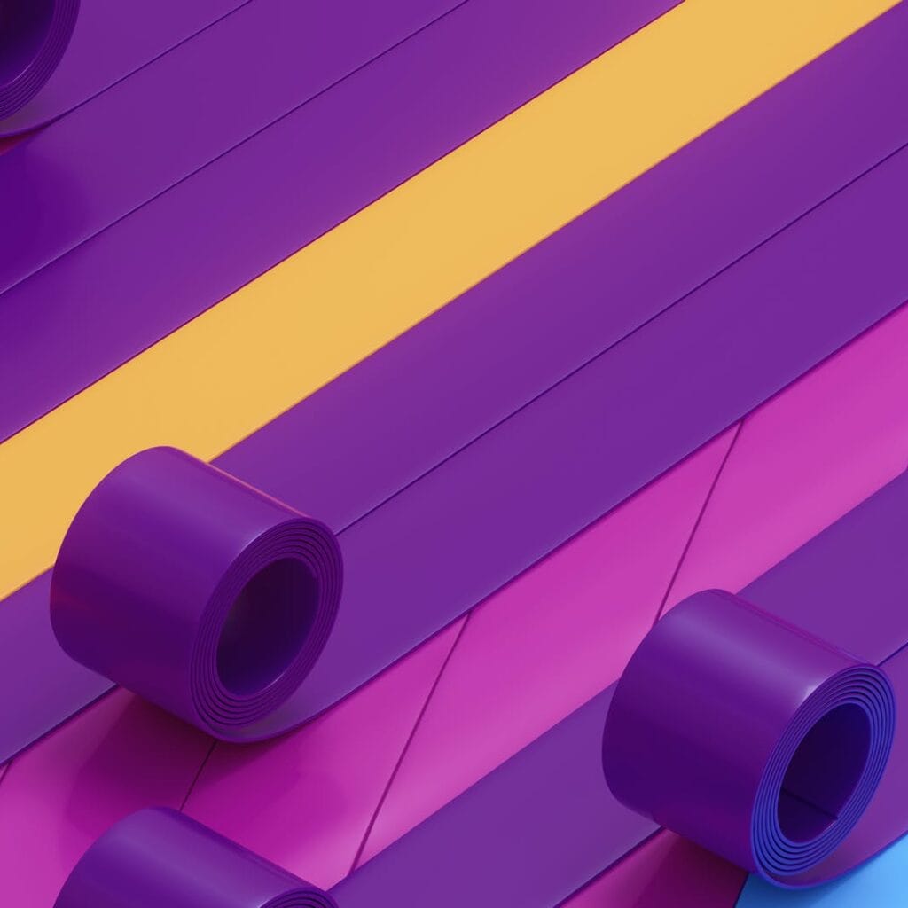 digital animation of colorful tape rolls