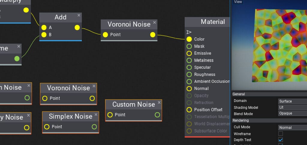 Flax Engine 1.4 . Material noise nodes