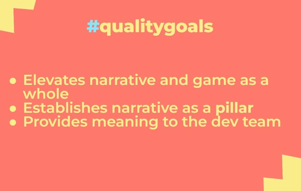 Quality goals of  Narrative Pipelines