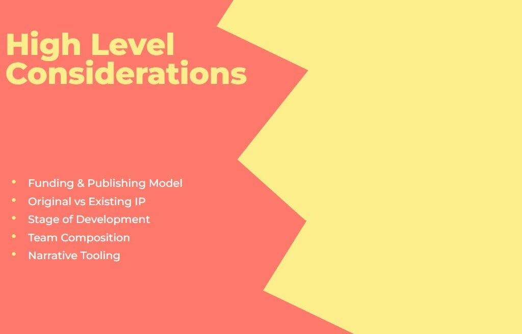 Narrative Pipelines GDC Talk High Level Considerations