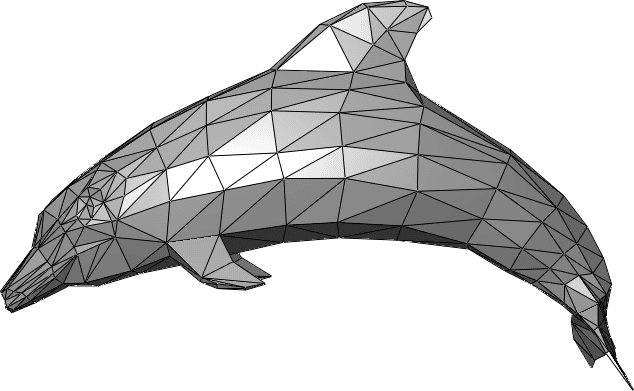 gaming with mathematics - A  dolphin 3D mesh made of triangles