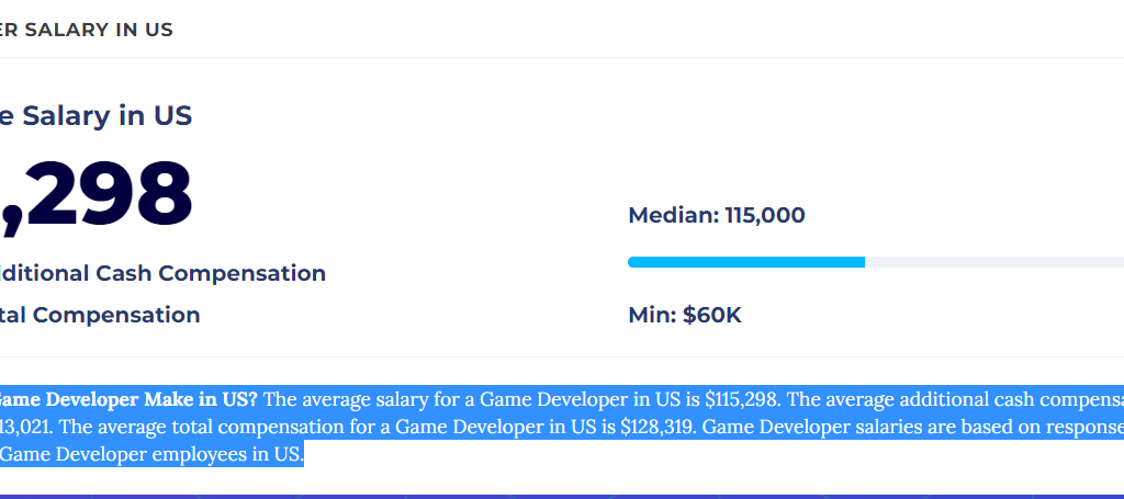 How to become a game developer - Average Salary in the US