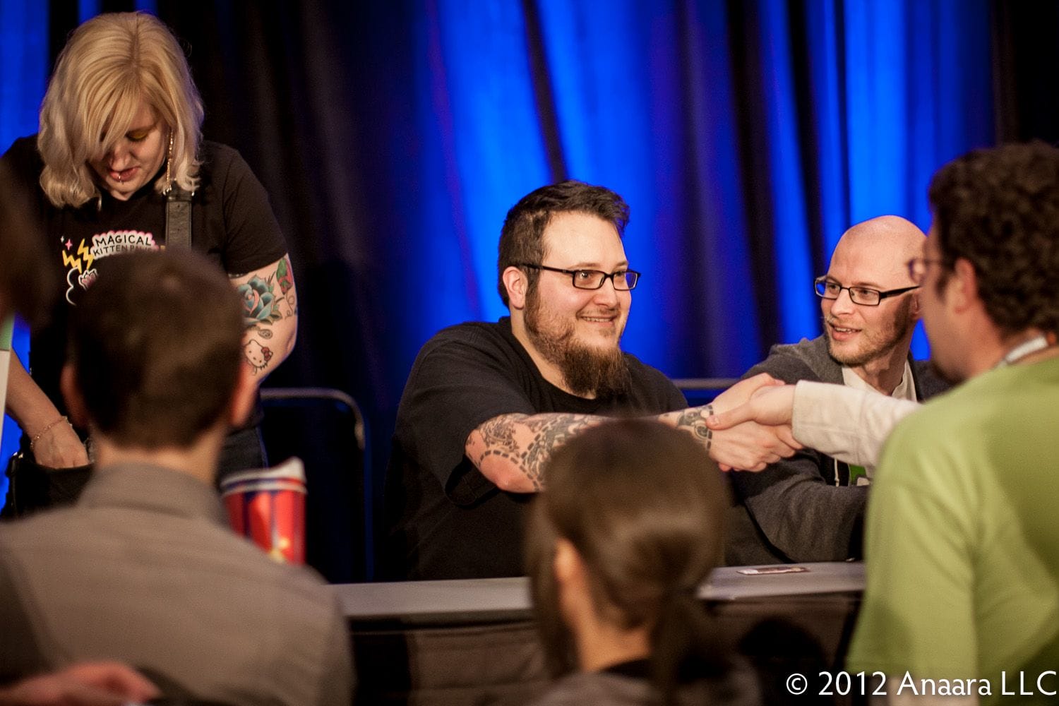 Tips TO get started in indie game development Team Meat at 2012 GDC Indie Game The Movie panel (6814309570) (2).jpg - Wikimedia Commons