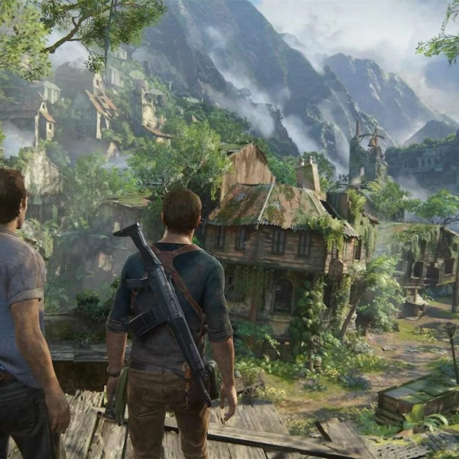 gaming with mathematics  -  Screenshot from Uncharted.