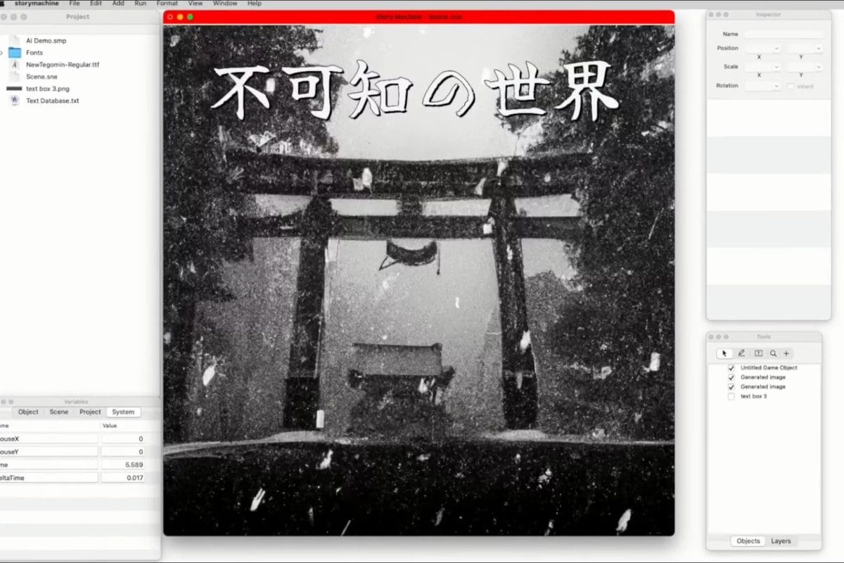 Story Machine, AI Assisted Game Engine : A tool for indie game developers