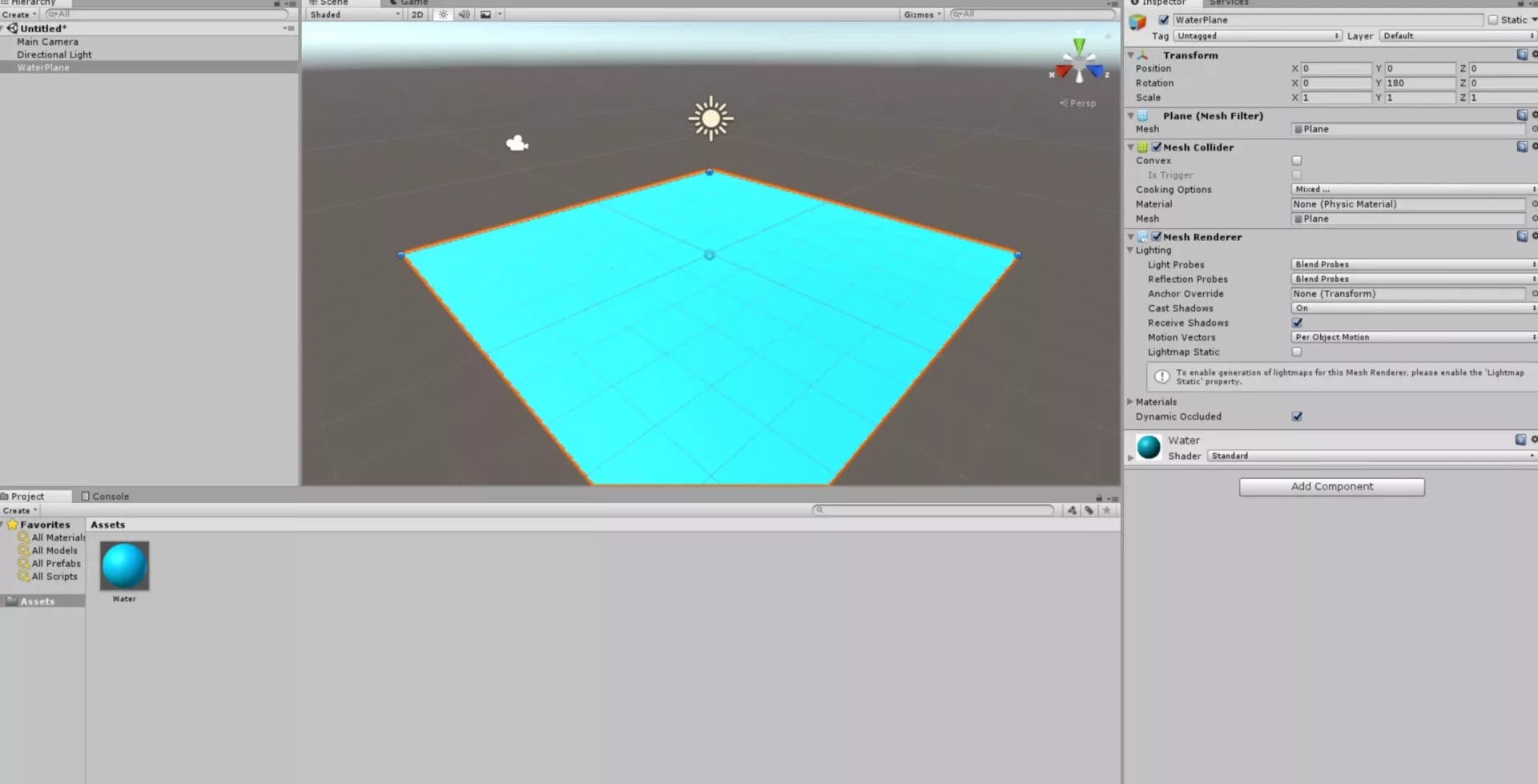 Water In Unity: Setting water color