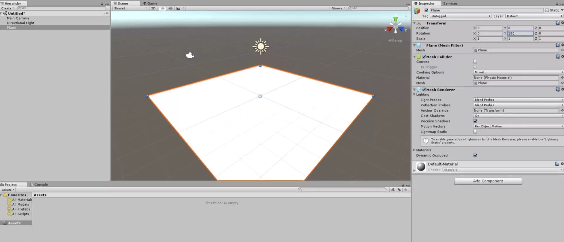 Water In Unity: Creating the water Plane
