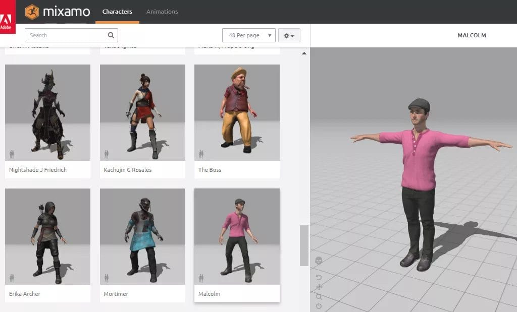 How to bring Mixamo Animations to Unreal - Mixamo infertace