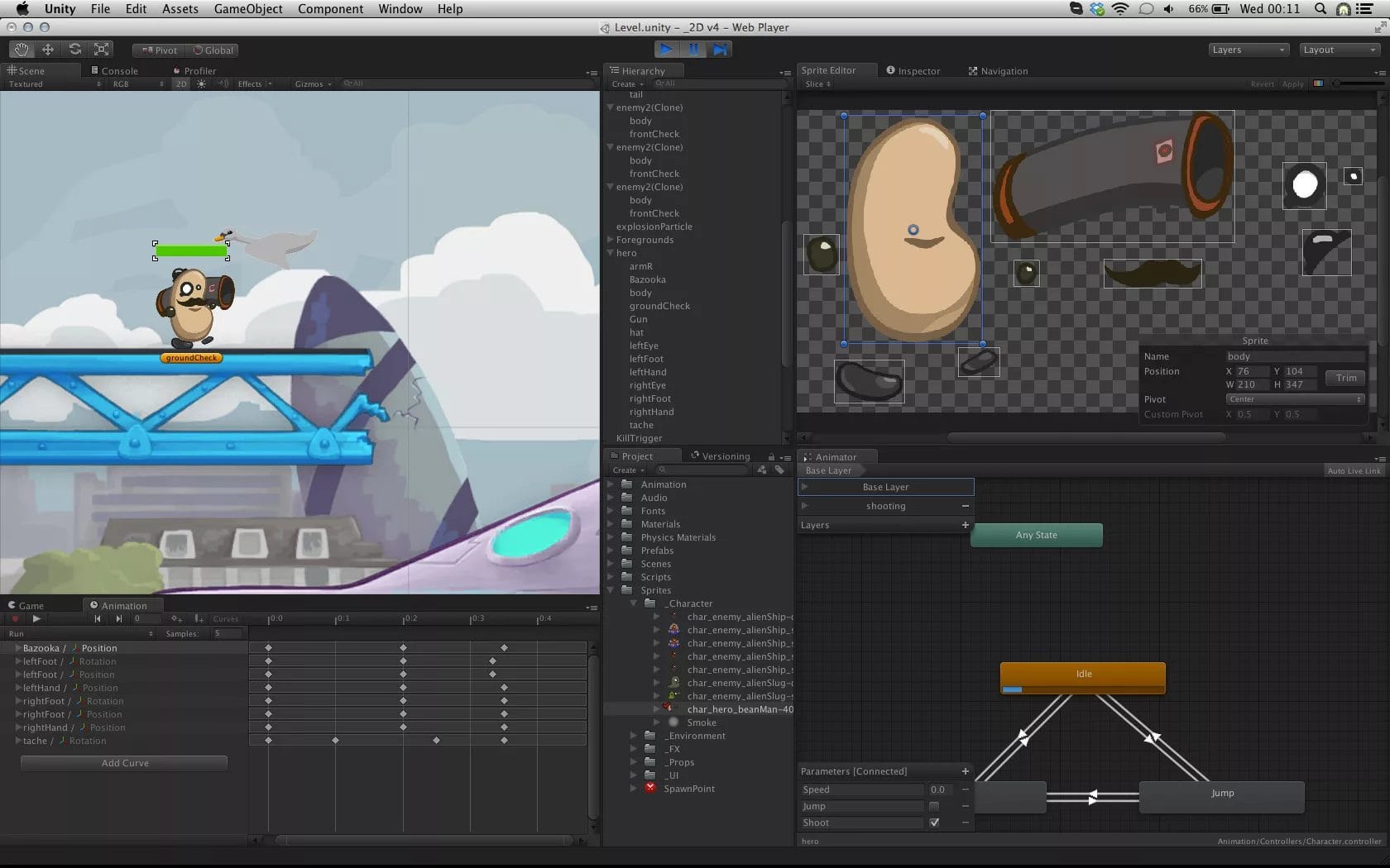 Singletons in Unity - Screenshot of unity