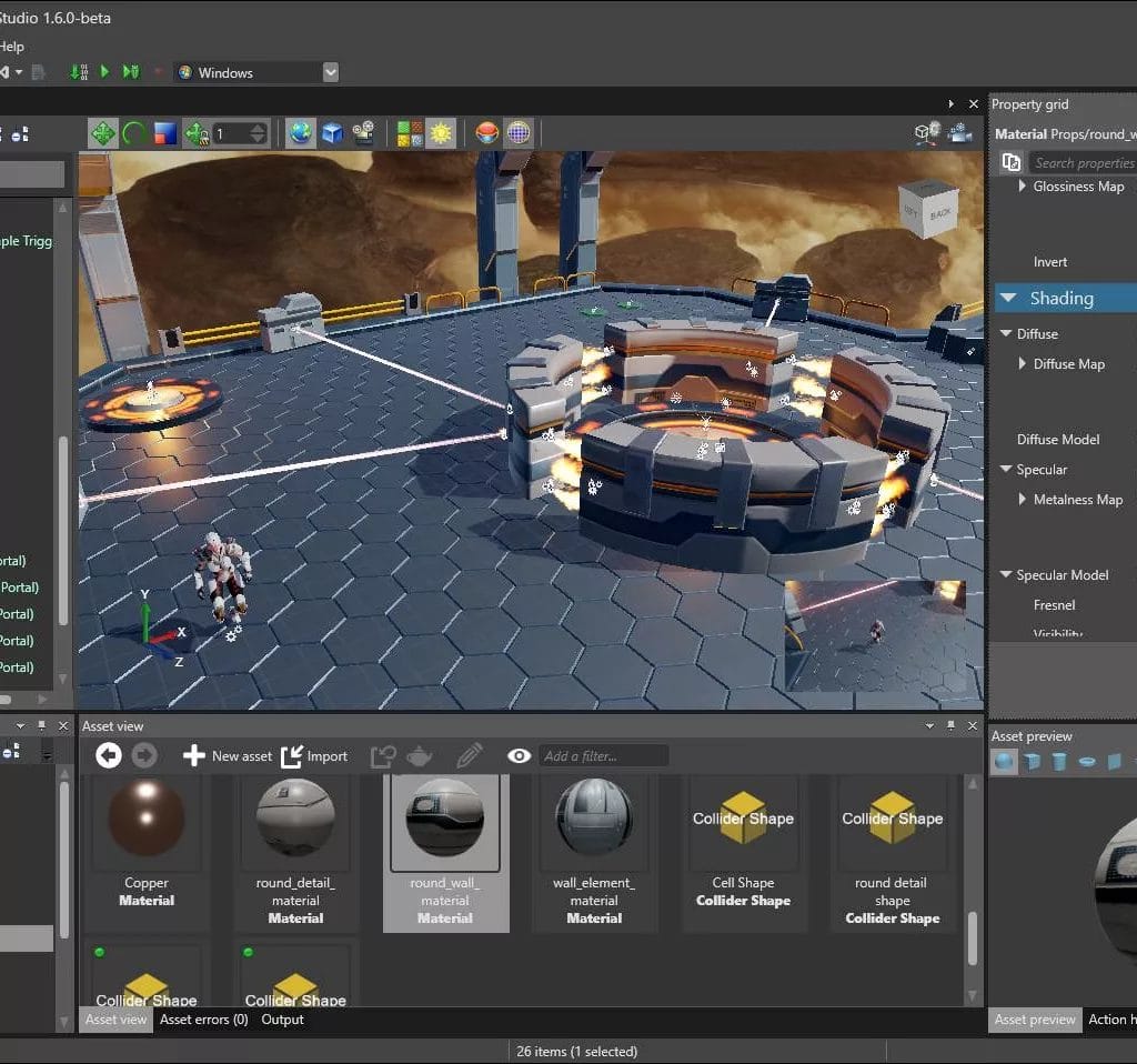 A screenshot of a computer screen displaying a video game created using a game engine.