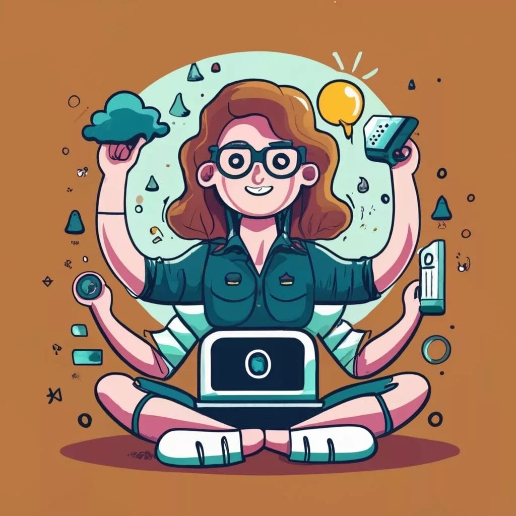 How to stay motivated as an indie game developer - Positivism and motivation - Understanding motivation - A zen motivation guide for game dev: Stay motivated as an indie game developer with this cartoon illustration of a woman with a laptop.
