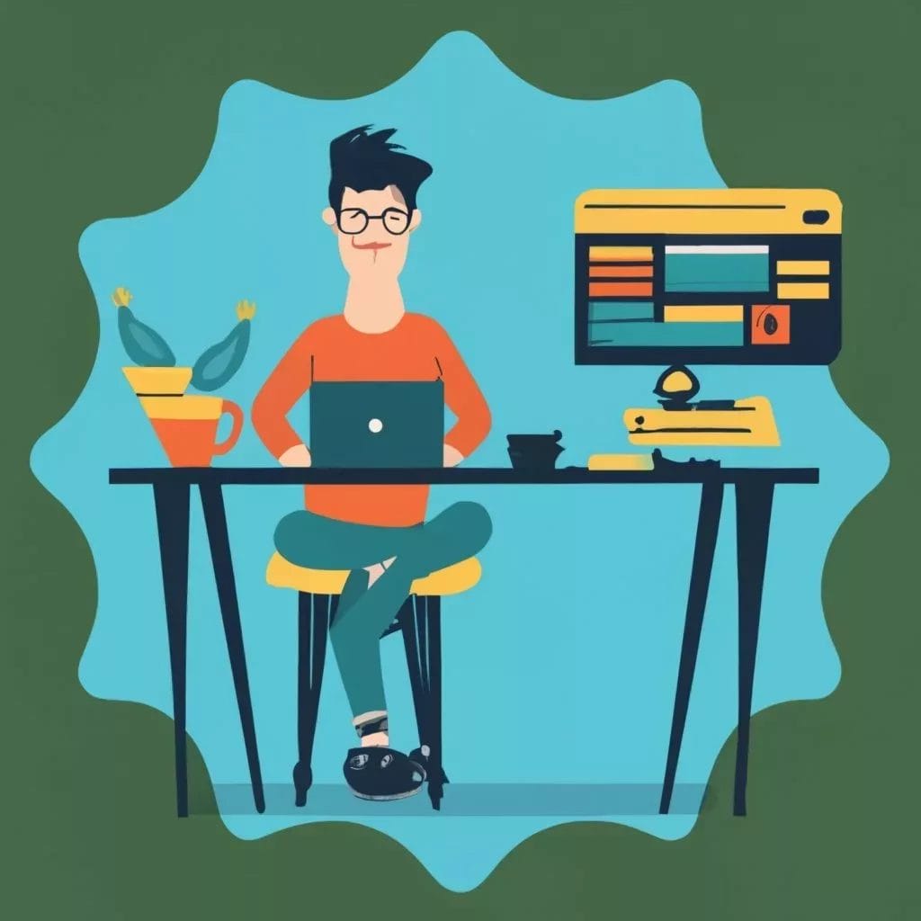 How can artists become Indie Game Developers - Best Practices for Solo Indie Dev Successgame developer. A man sitting at a desk with a laptop, exploring the path to become an indie game developer.