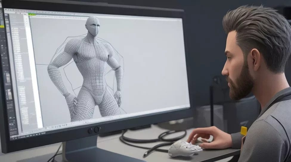 How to Get Into Game Development - A man is modeling on a computer.