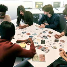 Master the Art of Game Design - A group of people unleashing their creativity around a table.
