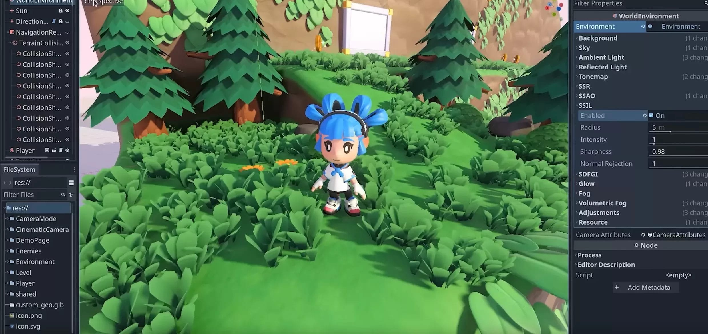 Introducing Godot 4 - A screenshot of a character in the game engine Godot 4, featuring exciting new features.