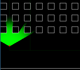 Godot 2D Game Optimization SecretsA grid of white squares on a black background displays a green triangular shape originating from the bottom left corner, pointing upward and to the right, reminiscent of Godot 2D's peak performance in game optimization.