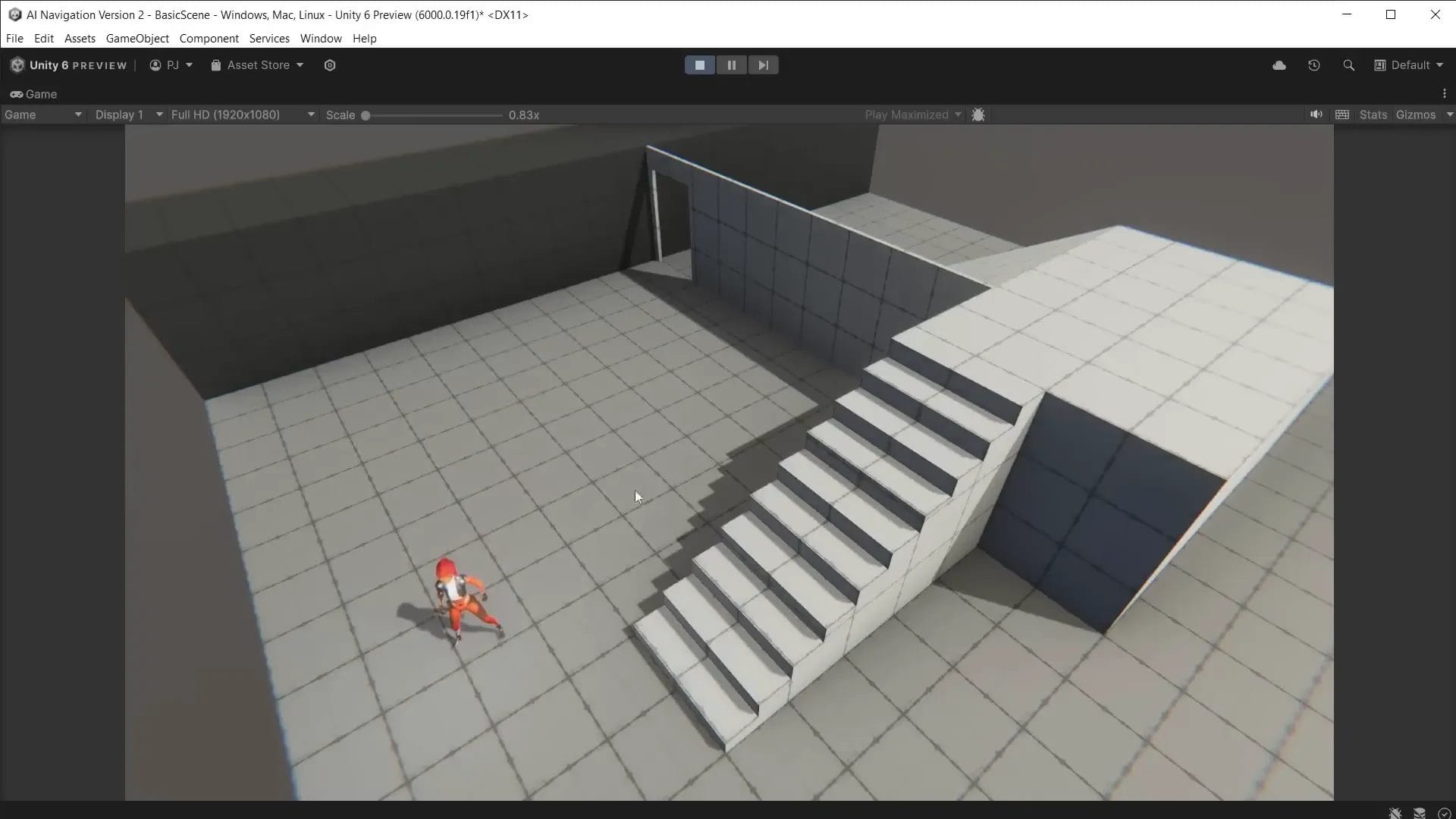 Character running with synchronized animation in Unity NavMesh AI Navigation system