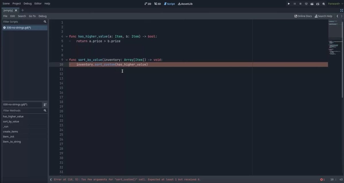 Introducing Godot 4: The Game Engine with a code editor screen shot.
